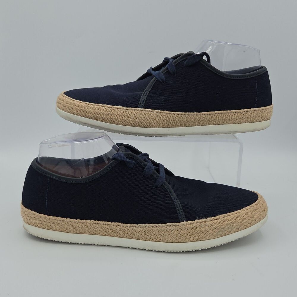 Vince Navy Canvas Espadrille Sneaker Lace Up Rope Platform Shoe Women 9.5 EU40.5